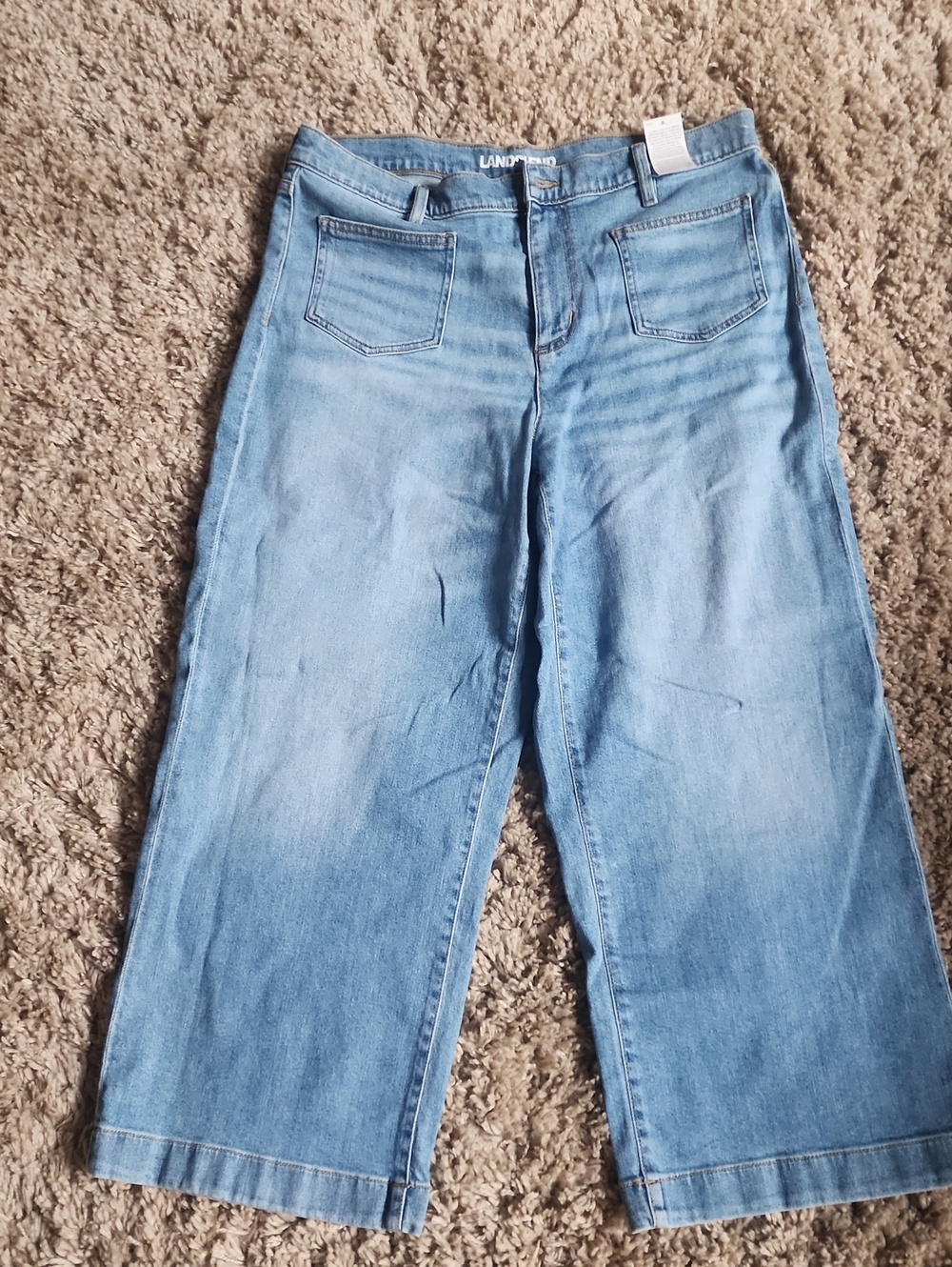 Lands' End Women's Light Blue Wide-Leg Jeans